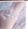 Pulsera de Amatista Natural para Niñas Diseño Nicho Ins Pulsera de Cristal Rosa para Estudiantes y Amigos Regalo para Parejas