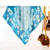 Novo Lenço de Seda de 70cm para Mulheres, Estampa Elegante de Flor de Magnólia, Lenço Quadrado Pequeno Versátil, Lenço de Cabeça Multifuncional, Amarrador de Cabelo, Lenço de Pescoço Pequeno