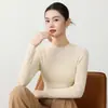 Suéter de lana de alta calidad, finamente hilado, sin costuras y delicado, apto para la piel, simple y versátil, perfecto como capa base para otoño e invierno, un top sofisticado y elegante