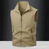 Colete Casual Masculino Primavera e Outono Gola Alta Multi-bolsos para Pesca ao Ar Livre Colete de Trabalho Masculino 2888