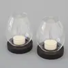 Suporte de Vela de Vidro Ornamento Estilo Chinês Suporte de Vela Redondo para Aromaterapia Jantar à Luz de Velas Recipiente para Velas Tampa de Vidro Atmosfera Romântica