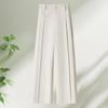 Pantalones de traje de pierna recta estrecha con caída de alta gama para mujer, nuevo estilo Primavera/Verano 2026, cintura elástica, pantalones casuales versátiles