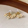 Pendientes Colgantes de Flor de Diamante Incrustado con Aguja de Plata y Borla, Pendientes de Moda, Dulces y Versátiles, Lujo Accesible y Pendientes de Gama Alta para Mujer