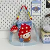 Bolsa Patchwork Bordada para Gato Padre-Hijo, Bolso Cruzado Cilíndrico, Bolso de Hombro, Bolso de Lona de Dibujos Animados, Bolso de Mano con Colgante