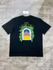 Camiseta de Algodão Puro 230g com Estampa Digital Casa Levemente Luxuosa, Pesada e Amiga da Pele para Vendas Transfronteiriças de E-commerce Independente, Manga Curta