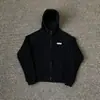 Sudadera con capucha y cremallera Patchwork Estilo Callejero Americano Popular Upinflames Chaqueta Traje Deportivo