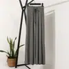 Pantalones de Pierna Ancha con Colgante de Modal de Verano Pantalones Largos de Seda Helada para Mujer Cintura Alta Seda de Cobre Amoníaco Sueltos Finos Casuales