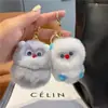 Pele de coelho Rex imitação coisa boa acontecer chaveiro pingente boa Caqui acontecer bola de pelúcia mochila bolsa decoração para pendurar pingente de Caqui feminino