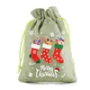 Bolsas de Arpillera con Cordón Navideñas Bolsas de Manzana de Papá Noel Bolsas de Regalo para Fiestas y Festividades Bolsas de Dulces para Niños con Cordón Fabricante
