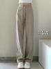 Pantalones de Pierna Recta de Mezclilla Color Caqui para Niños Diseño Primavera y Otoño 2025 Nicho Holgados Cintura Alta Talla Extra Combinan con Todo Pantalones de Pierna Ancha