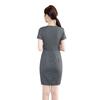 Nuevo Vestido Profesional de Verano de Manga Corta del Fabricante, Uniforme Gris Elástico para Recepción en Salones de Belleza, Joyerías y Tiendas de Oro