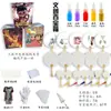 Paquete de Materiales para Ventilador de Pintura Juego Completo de Ventilador Redondo en Blanco Pigmento de Pintura Grande Ventilador de Pintura Ventilador de Pintura DIY Bolsa de Herramientas de Pintura con Palabra Ventilador de Pintura