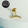 Piercing de Lábio Redondo F136 Titânio Novo Estilo Europeu e Americano com Sete Pequenas Esferas e Rosca Interna, Joia Transfronteiriça Minimalista e Única, Piercing de Lábio 6-10mm