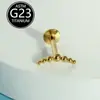 Piercing Labial Stud de Titânio F136 com Design de Flor Relâmpago e Cravação de Zircônia, Joia para Body Piercing com Corpo de Titânio de Grau Cirúrgico, Produto em Estoque do Fabricante