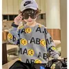 Suéter de otoño para niño, nueva camisa básica para niño, top de manga larga de marca de moda para niño grande, estilo coreano