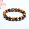 Pulseira de Pedra Olho de Tigre Amarelo Guan Yu Natural Grau 5A Pulseira de Contas Redondas de Pedra Olho de Tigre Atacado para Transmissão ao Vivo S5040601