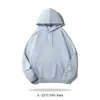 Sudadera de felpa de algodón puro de doble hilo y doble torsión, de 330g, con un diseño moderno, holgado, de hombros caídos y capucha bordada