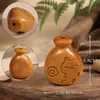 Acessório de pequeno vaso de gato esculpido em sândalo, pingente de bolsa da sorte, pingente para artesanato DIY, decoração criativa para chaveiro estilo vintage