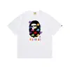 Atacado transfronteiriço verão 2026 nova marca da moda BAPE Camiseta com estampa clássica de macaco, camiseta unissex de manga curta