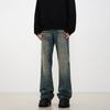 Estilo americano Retro High Street Vibe Lavado Jeans Velho Masculino Ligeiramente Fino Cleanfit Calças Longas Da Moda