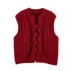 Comércio Exterior Amazon Transfronteiriço Mais Vendido Roupas Femininas Outono 2026 Colete Tricotado Crochê Floral Tridimensional Camiseta Regata Suave para Camadas