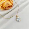 Collar Mujer Celebridad Cibernética Flor Zircón Geométrico Nicho Lujo Ligero Nuevo Estilo Sentido del Diseño Colgante Traje Elegante Collar de Acero de Titanio