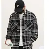 Jaqueta camisa xadrez pied-de-poule estilo Chanel para homens, nova coleção primavera, outono, inverno 2026, jaqueta xadrez estilosa e casual de corte solto