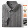 Camisa de Manga Larga de Algodón Modal para Hombre, Nueva Otoño/Invierno 2026, Camisa Casual a Rayas con Cuello de Botones, Amigable con la Piel, para Hombre