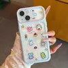 Fondo de notas para agenda de color contrastante con ventana grande con collage de animales pequeños en stickers, adecuado para funda de teléfono Apple 17ProMax 18