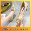 Zapatos de Novia Color Champagne de Dos Formas de Usar 2026 Verano/Otoño Nuevos Zapatos de Tacón Alto de Cristal para Dama de Honor Zapatos Principales de Boda