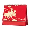 Calendario de Escritorio Creativo de Cuero para el Año de la Oveja, Adorno de Calendario 2027 para Escritorio de Oficina, Calendario Personalizable de Regalo Corporativo para Empresas