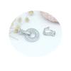 Accesorios para Joyería DIY Chapado en Cobre Oro de 18K Microincrustado Anillo Redondo Cierre en Forma de Escalera Collar de Perlas que Conserva el Color Cierre de Pulsera