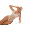 Lencería europea y americana sexy de encaje transfronteriza, uniforme de una pieza sin desvestir con perlas, conjunto de pijama seductor de tres piezas