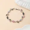 Bestseller transfronterizo: Pulsera estilo europeo y americano de hojas y pétalos, pulsera de alta gama a la moda con mezcla de colores de hojas y tulipanes en stock