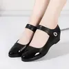 Zapatos de mujer de tacón medio, piel suave, suela blanda, modelo nuevo otoño 2026, con cierre de velcro, punta redonda, cómodos zapatos Mary Jane para mujeres de mediana edad y mayores