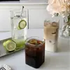 Taza Cuadrada de Vidrio Transparente para Leche Taza Cuadrada para Agua Vidrio de Borosilicato Taza Cuadrada para Jugo Café Taza Personal Cuadrada para Beber