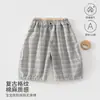 Roupas Infantis Verão Finas Roupas de Bebê Calças Xadrez de Três Quartos Calças Anti-Mosquito Largas para Uso Externo Roupas Infantis Anyang