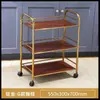 Carrito de acero inoxidable de tres niveles para olla caliente, Carrito de tres niveles para mesa de comedor de hotel, Estante de almacenamiento para bebidas y cubiertos, Carrito de comedor