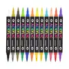 Producto popular transfronterizo: Marcador Acrílico de Doble Punta con Punta Suave, Bolígrafo de Dibujo Específico para Estudiantes, Dos Colores en una Sola Pasada, Bolígrafo Acrílico de Color Apilable