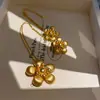 Pendientes Grandes de Flor Metálica Cepillada Retro Set de Pendientes de Aguja de Plata 925 Estilo Ins Tendencia Elegante Joyería Versátil