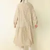 Doce Estilo Mori Japonês Vestido Longo com Renda Floral, Cadarço, Gola Redonda, Manga Longa, Solto, Versátil, Emagrecedor, Pulôver Longo para Outono