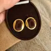 Pendientes Retro Marrones Maillard Populares para Mujer, Estilo Hong Kong, Lujo Accesible, Pendientes de Gama Alta, Pendientes del Mismo Estilo que las Celebridades de Internet