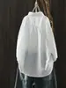 Camisa de Lapela Bordada Floral Simples Transfronteiriça Europeia e Americana da Amazon para Mulheres, Top Casual Solto e Versátil de Manga Longa