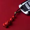 Cinnabar Vermelho Natural Pedra Original Dinheiro de Cobre Pixiu Chaveiro de Carro Benmingnian Bolsa para Pen Drive Masculina e Feminina Pingente Corrente para Celular