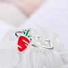 Anillo de zanahoria Femenino INS Personalidad Temperamento Estudiante Mejor Amiga Lindo Pegamento Goteando Creativo Anillo de Verdura Regalo Suministro