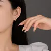 Pendientes de Cadena Geométrica de Plata de Ley S925 Simples Hip-Hop Europeos y Americanos Elegantes de Moda con Recorte Torcido Pendientes Versátiles