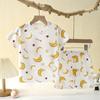 Ropa Nueva para el Hogar para Niños Pijamas Verano Algodón Traje de Ropa Interior Hueco Fino Ropa para Aire Acondicionado Conjunto de Dos Piezas para Niñas