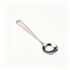 Cuchara de Acero Inoxidable con Textura Martillada, Cuchara de Mango Largo para Cocina Occidental, Cuchara de Postre para Uso en Casa y Restaurante, Cuchara de Mesa, Vajilla
