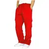 2024 nuevos pantalones deportivos casuales transfronterizos con forro polar, tobillo atado, multibolsillos, encaje, overol holgado para hombre