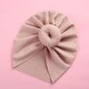 Gorro de primavera para niños, nuevo, de punto, sin gorro, elástico, de color liso, estilo indio con forma de donut.